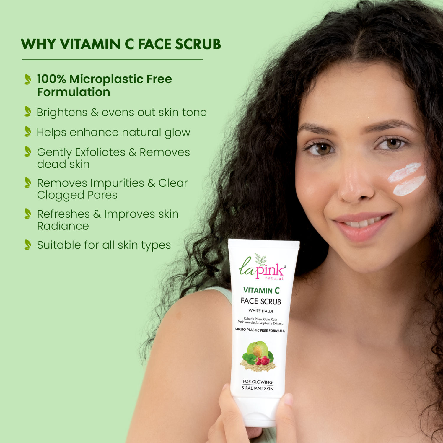 Buy La Pink Vitamin C Face Scrub with White Haldi & Gotu Kola 100% ...