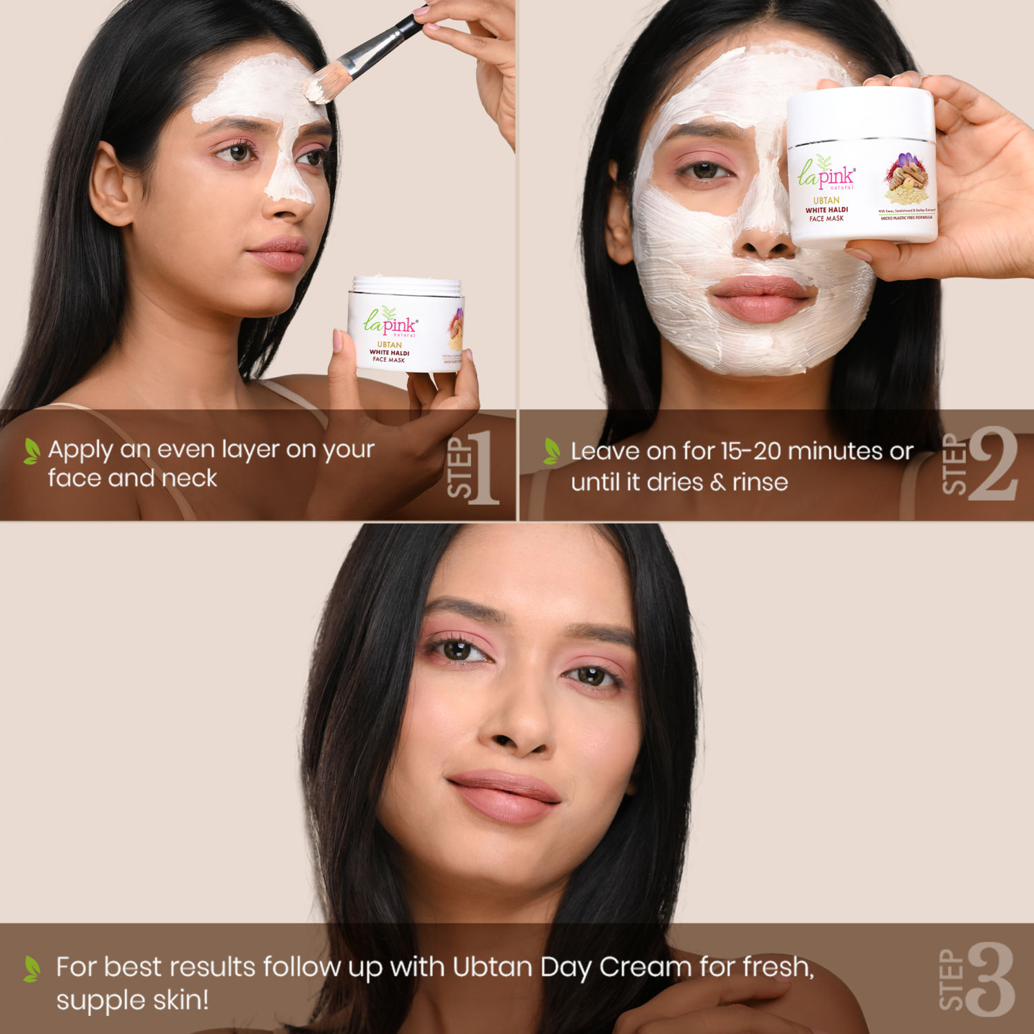 Buy La Pink Ubtan White Haldi Face Mask For Dark Spot & Tan Removal Online