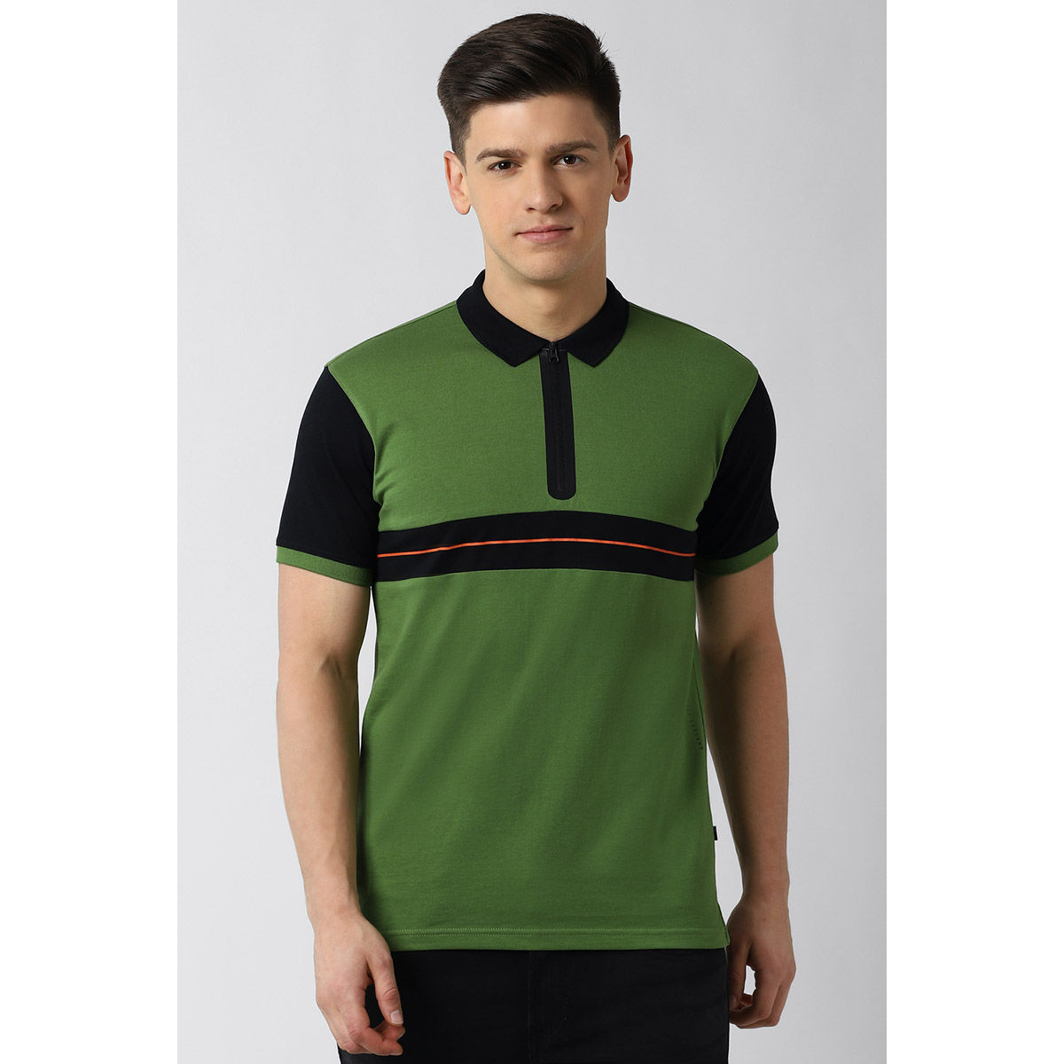 Buy Peter England Men Olive Polo T Shirt Online