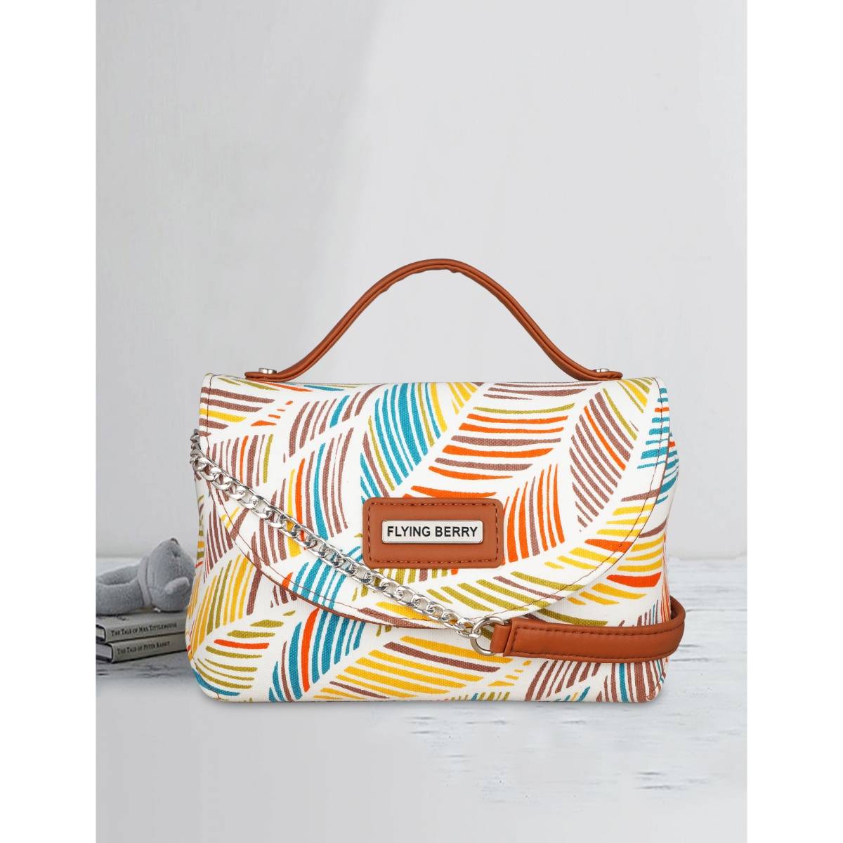 FLYING BERRY Multi Print Handcrafted Vegan Leather Sling Bag
