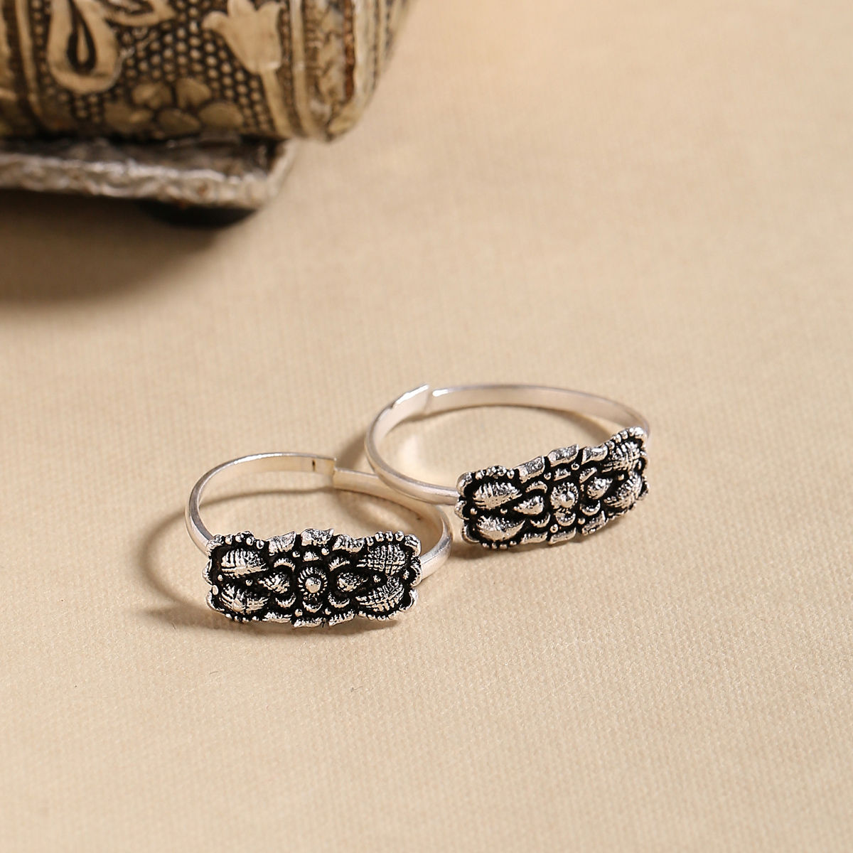 Buy ABDESIGNS Silver Plated Toe-Ring Combo | Shoppers Stop