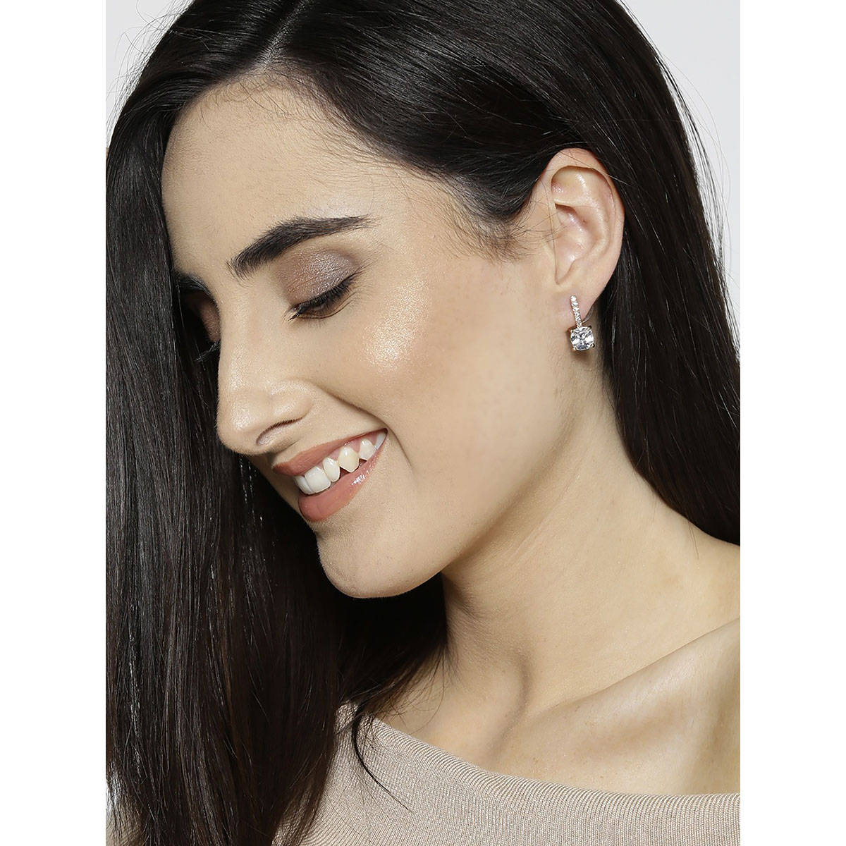 Carlton London 18Kt Gold Plated with Cz Drop Earring for Women