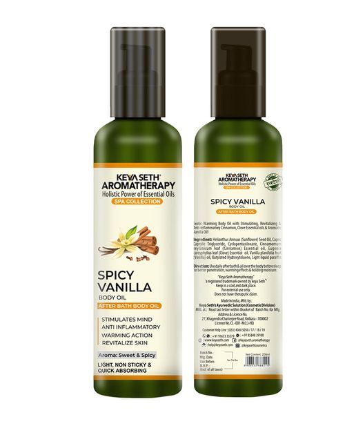 Buy Keya Seth Aromatherapy Spicy Vanilla After Bath Body Oil Online