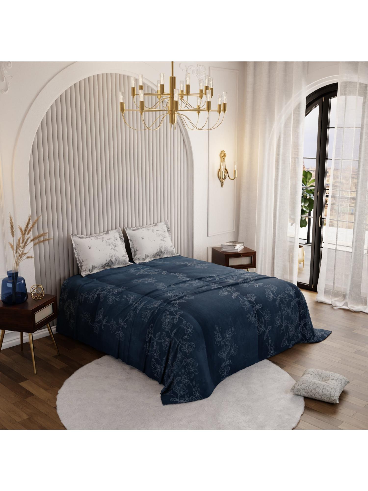 Stoa Paris Whispers of Paris Percale Blue Patina Super King Bed Sheet Set with 2 Pillow Cover