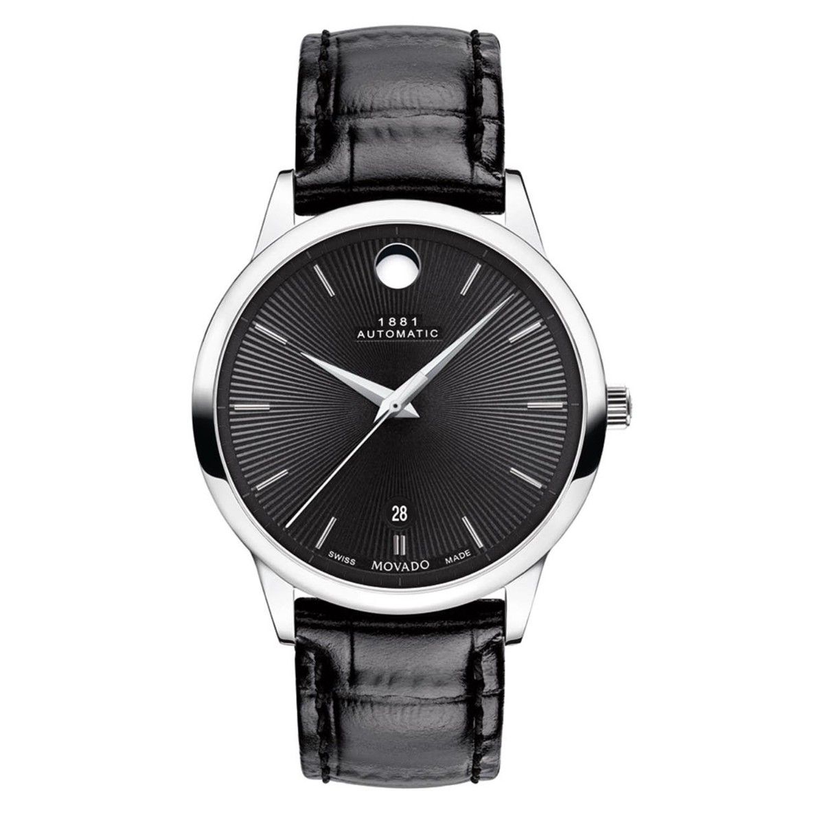 Buy Movado 1881 Automatic Black Round Dial Men Watch - 0607458 (M) Online