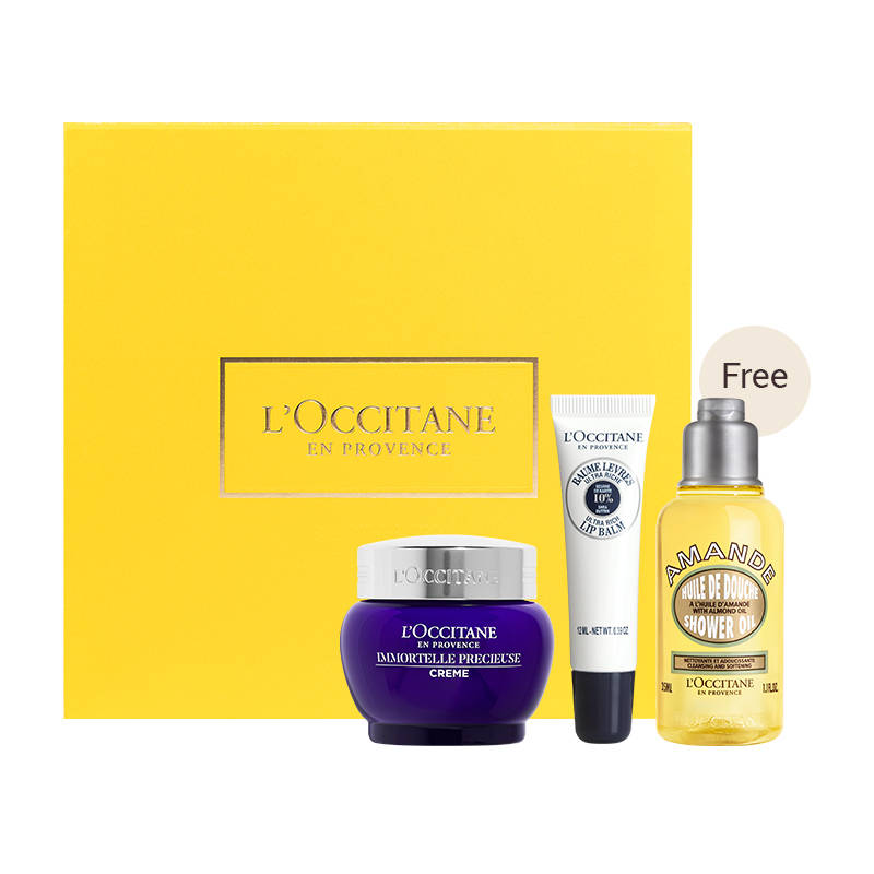 L'Occitane Skin & Lip Care Giftset With Free Almond Shower Oil Gift Set