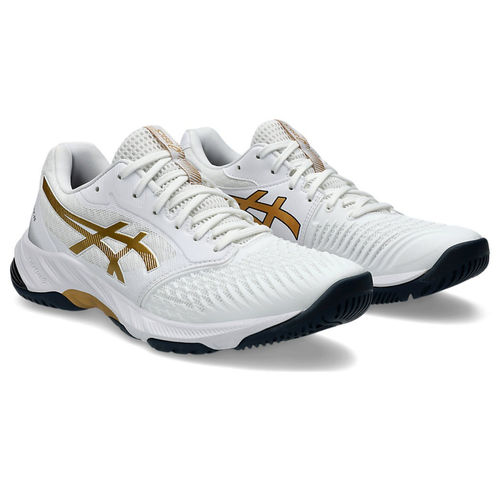 ASICS Men Netburner Ballistic Ff White Pure Gold Volleyball Shoes