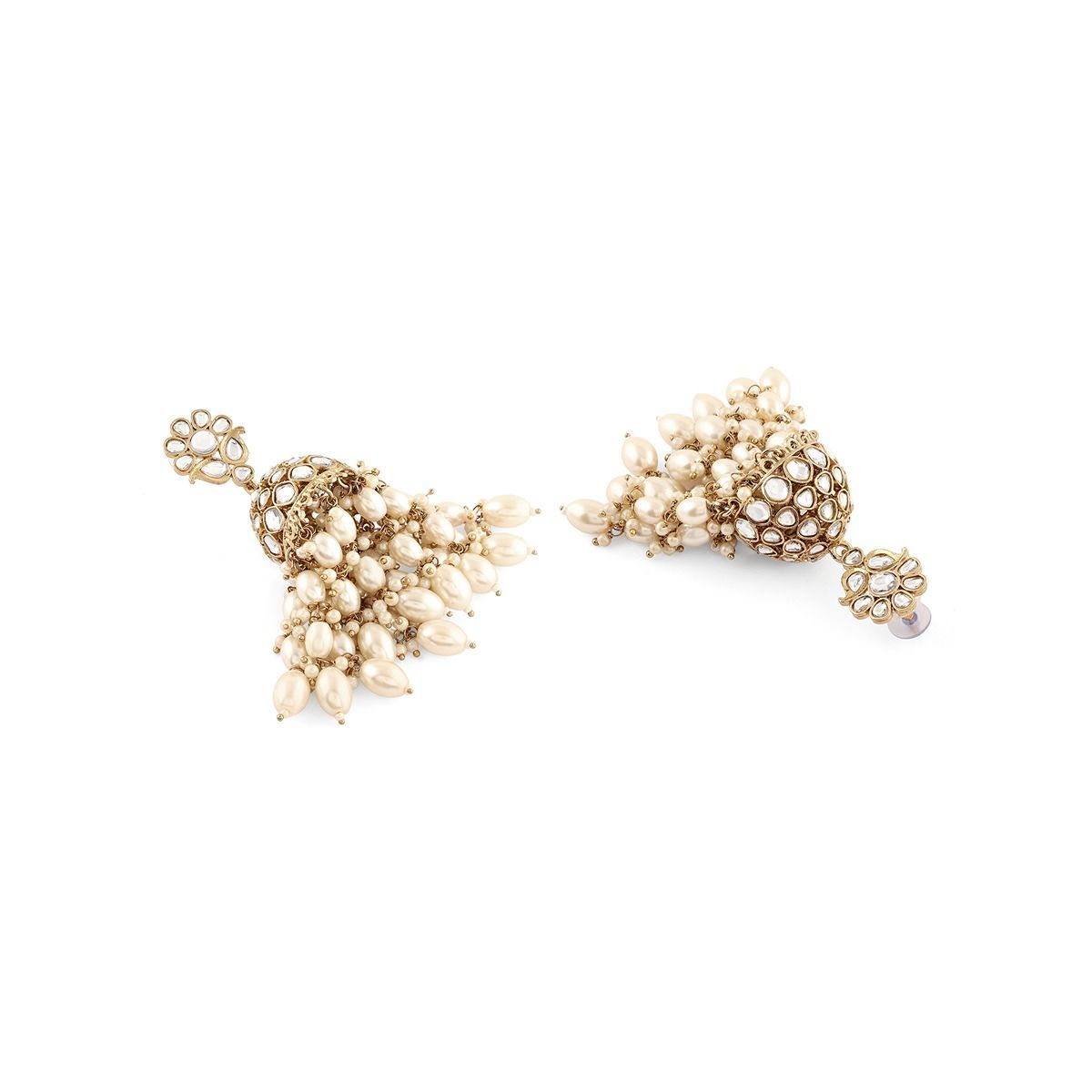 Buy Zaveri Pearls Gold Tone Kundan Cluster Pearl Drop Ethnic