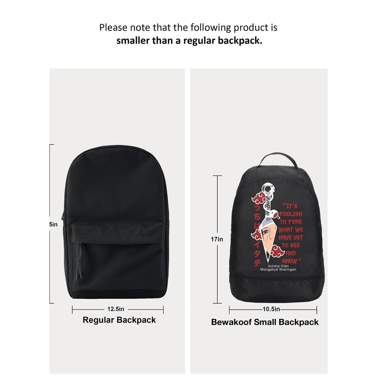 Buy Bewakoof Black Uchiha Sharingan Printed Small Backpack Online