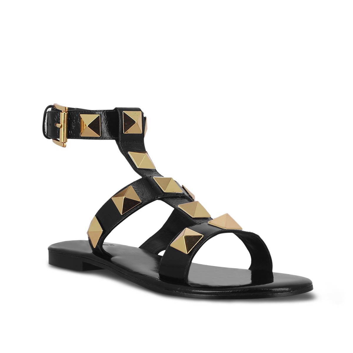 Saint G Embellished Black Leather Sandals Buy Saint G Embellished