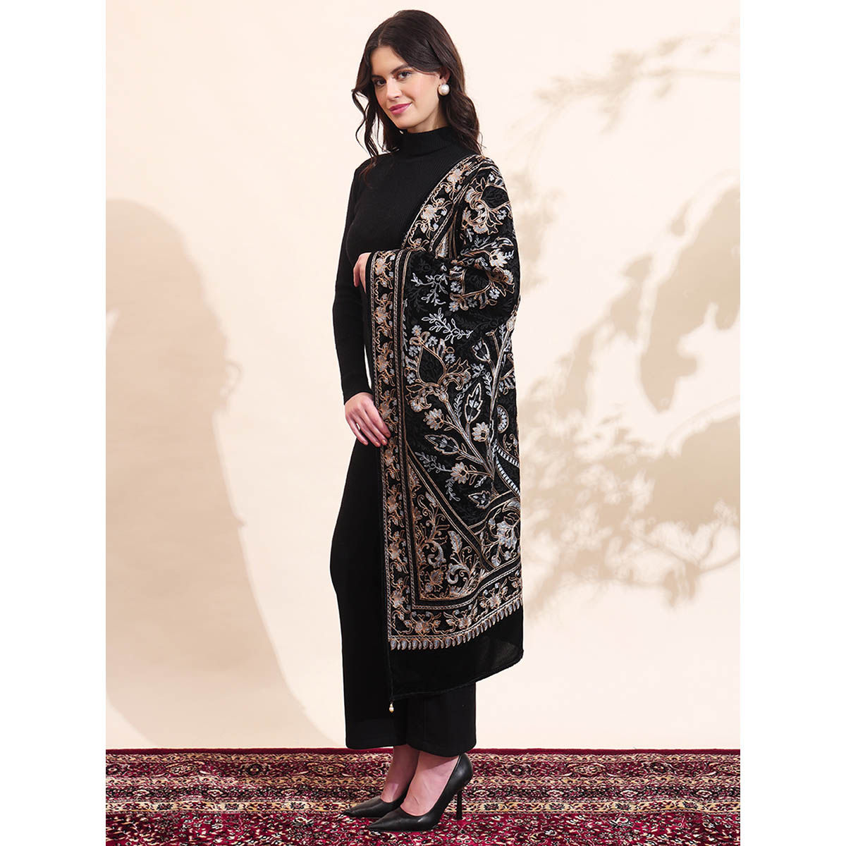 RUDE GALLERY PAISLEY STOLE BLACK×BUR 新品 RUDE GALLERY PAISLEY STOLE BLACK×BUR 新品 RUDE GALLERY PAISLEY