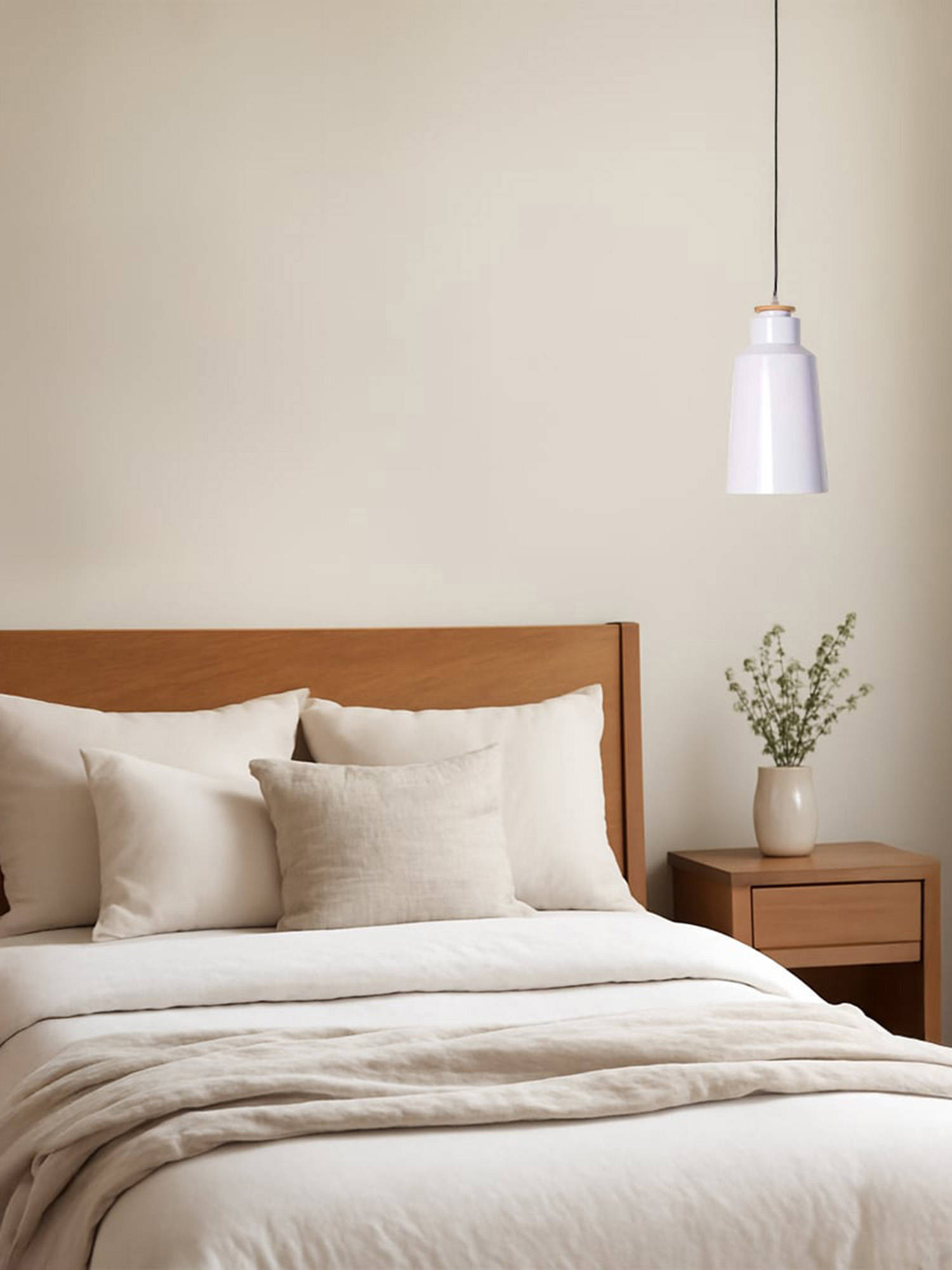 Whispering Homes European Drum Pendant Lamp - White