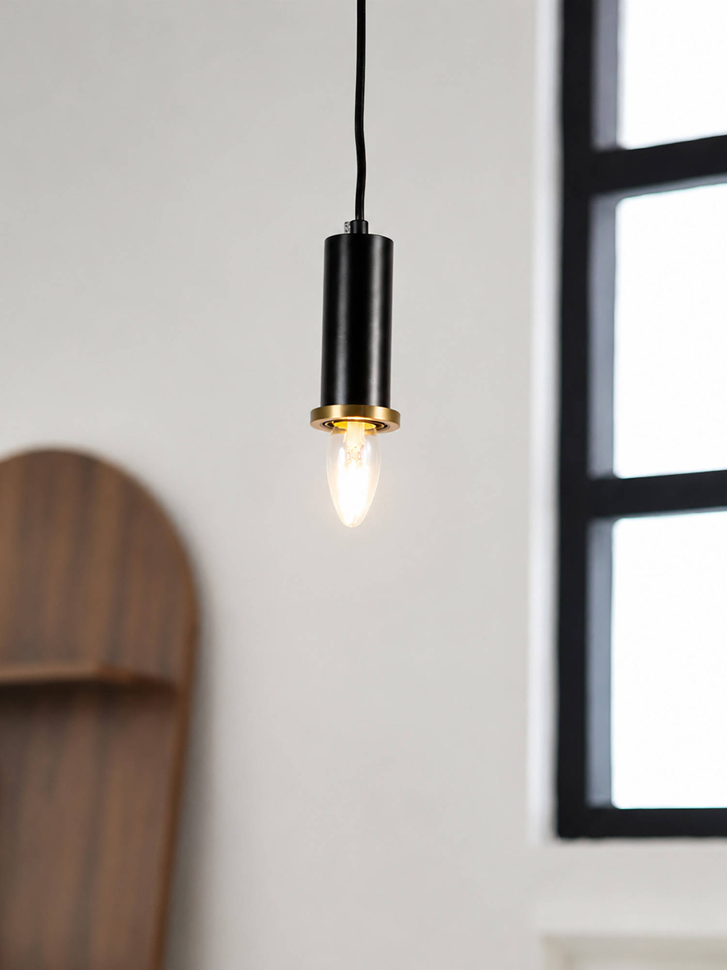 Whispering Homes Long Chic Pendant Light - Black