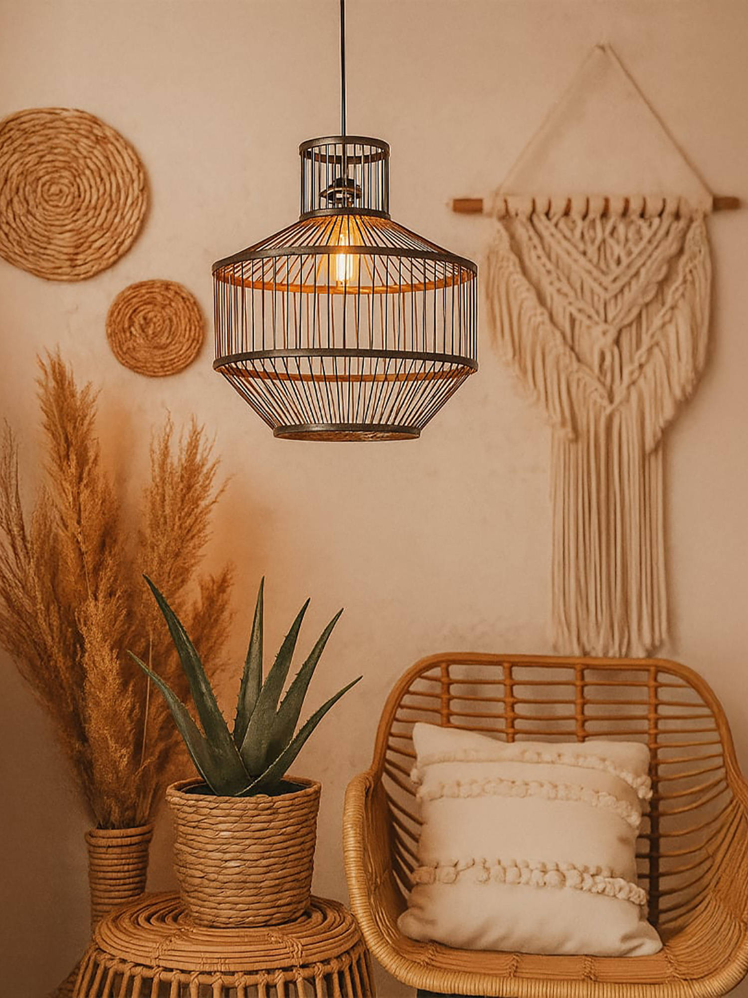 Whispering Homes Nova Nest Bamboo Lamp