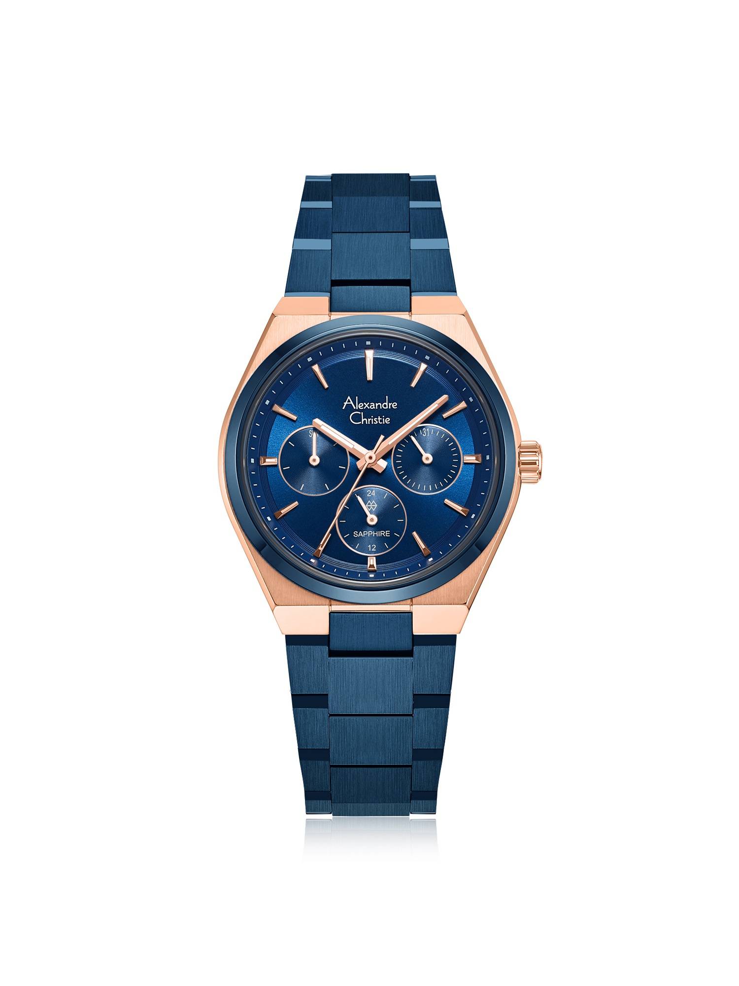 Alexandre Christie Women Classic Blue Dial Multifunction Watch 8697BFBURBU (M)
