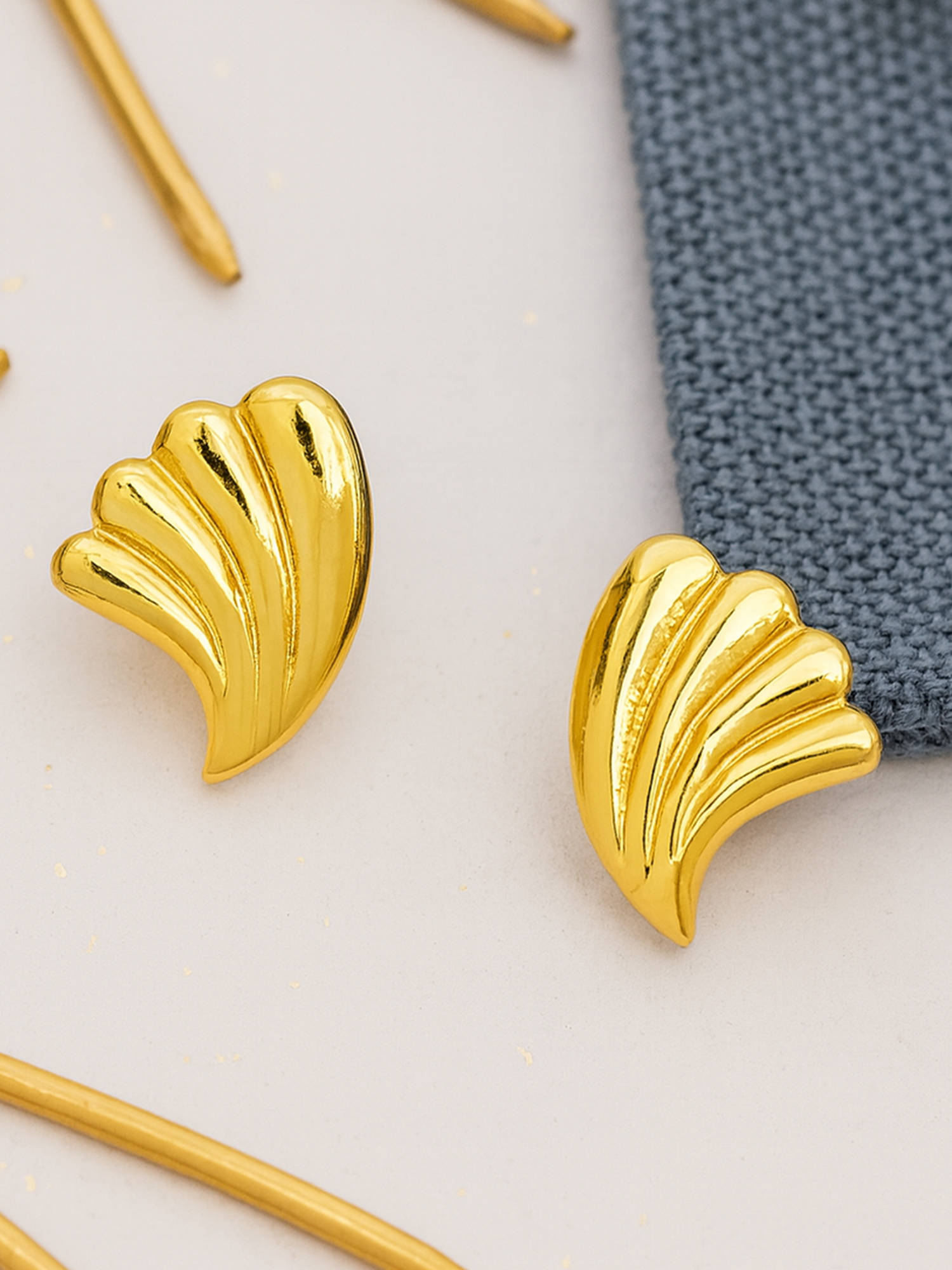 Estele Gold Plated Daily Wear Classic Small Stud Earrings for Girls and Women