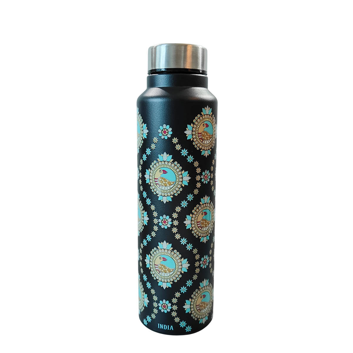 Maatir Stainless Steel Water Bottle - Madhubani Bird Art