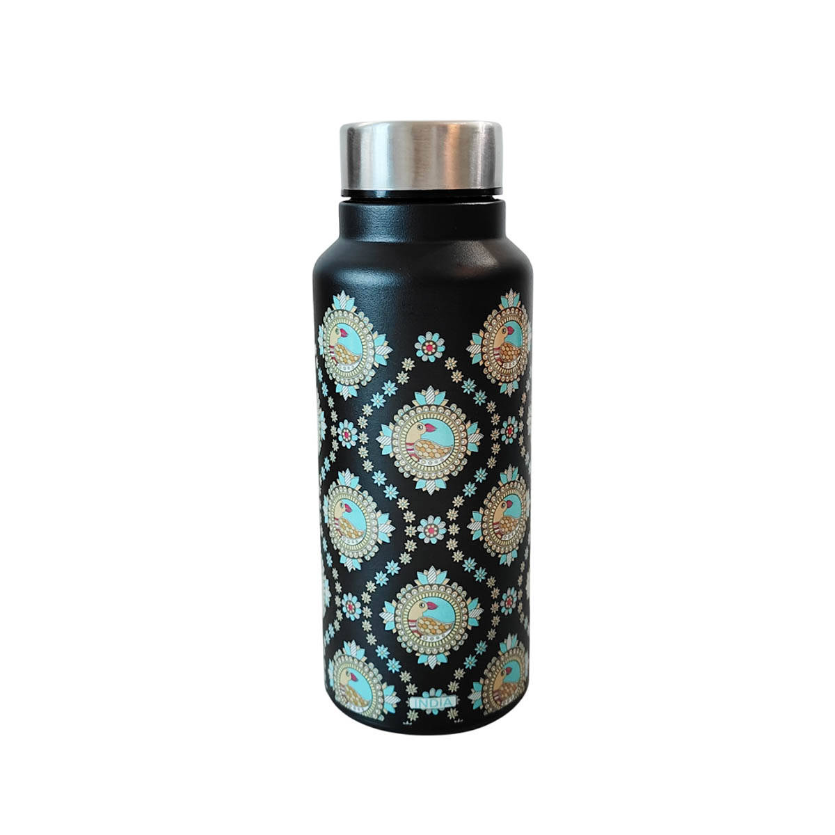 Maatir Madhubani Art Black Beauty 750ml Steel Water Bottle