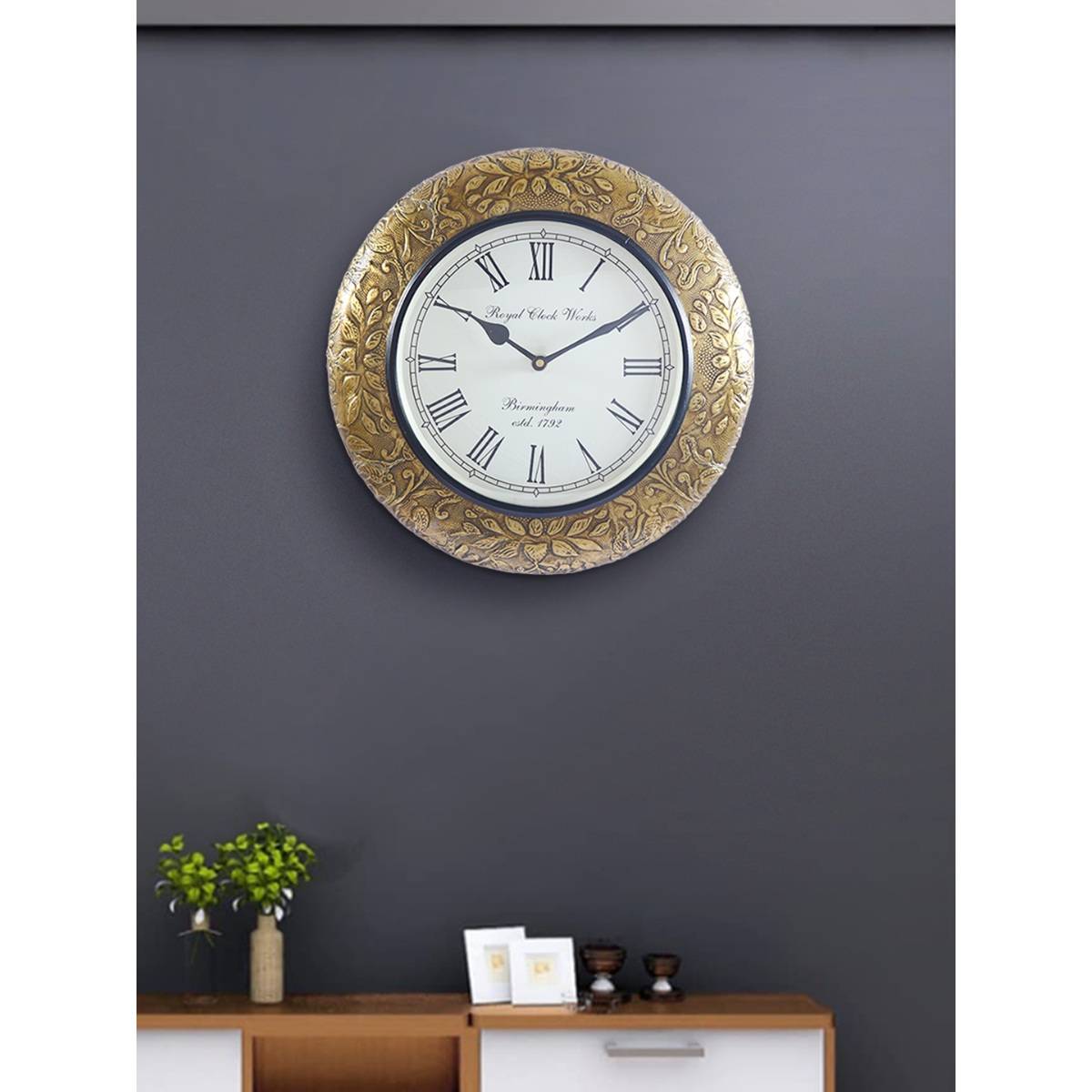 AAPNO RAJASTHAN Brass Wall Clock