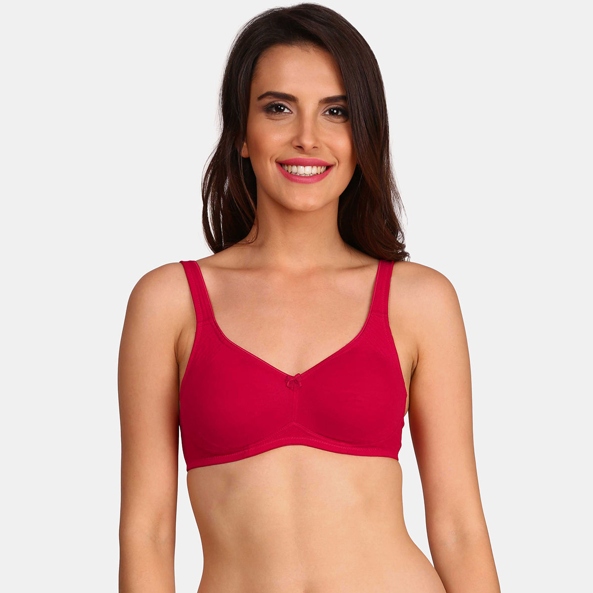 Buy Jockey Women's Wirefree Non Padded Super Combed Cotton Elastane Stretch  Medium Coverage Everyday Bra with Concealed Shaper Panel and Adjustable  Straps (34B, Beet RED) at
