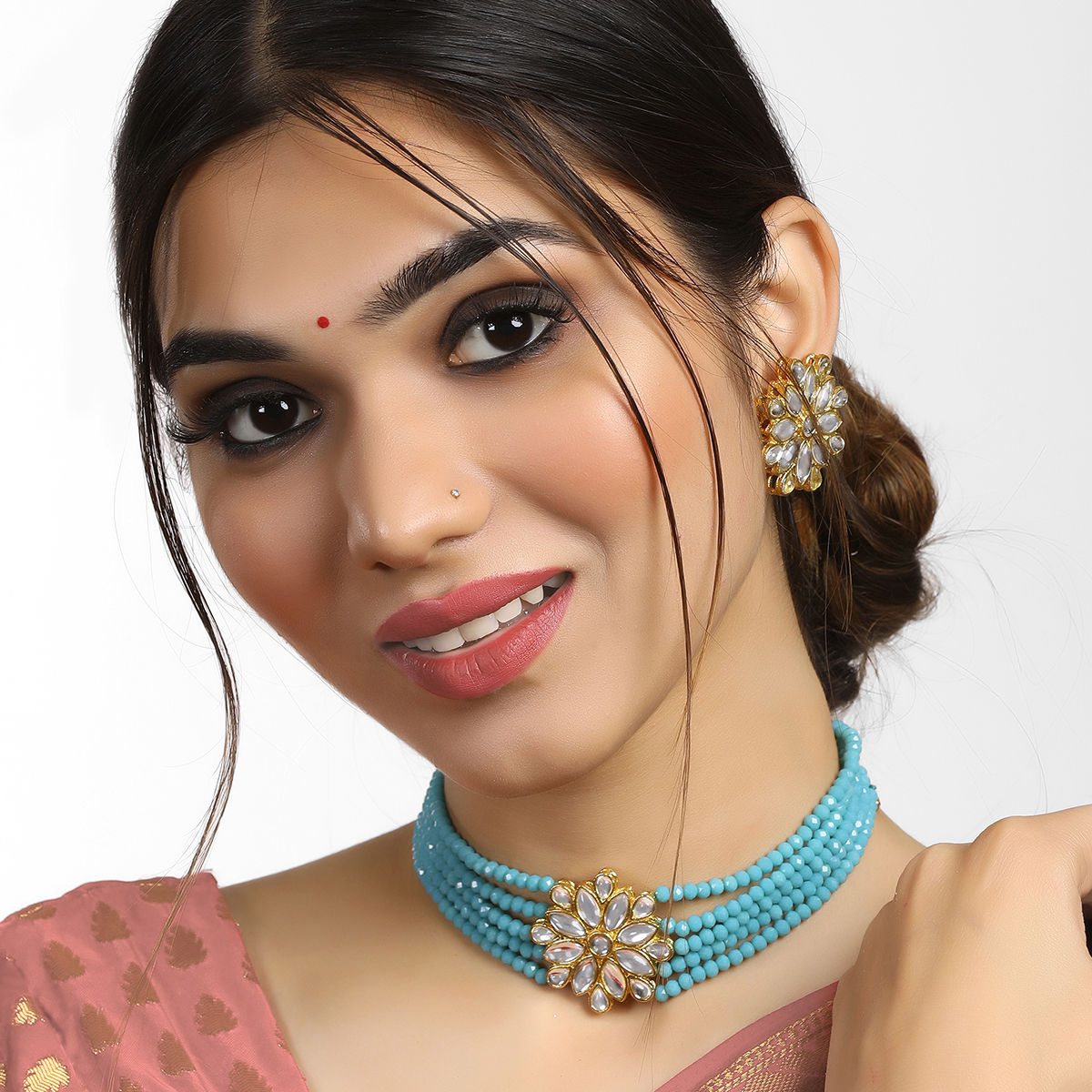 Black crystal necklaces – Sanvi Jewels