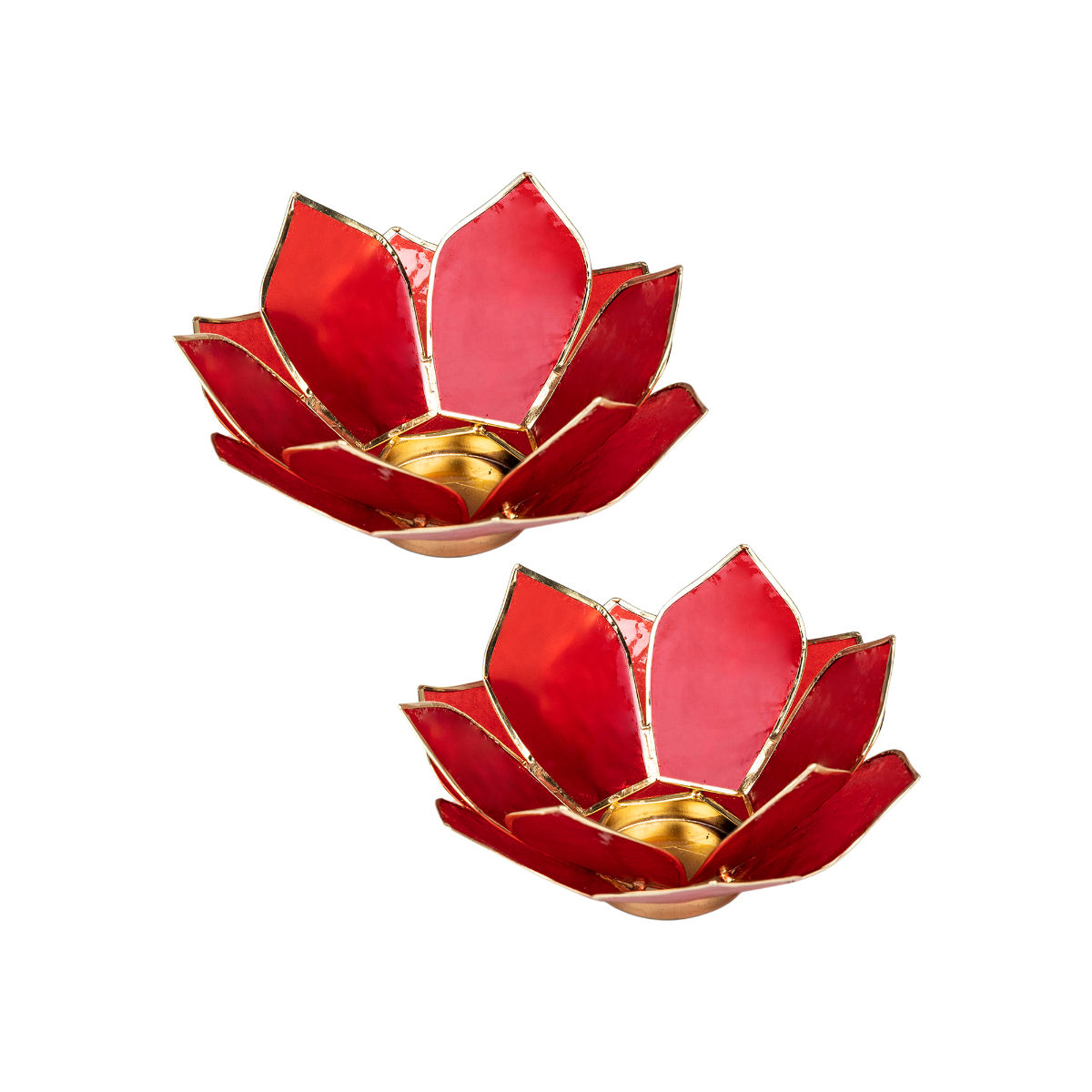 Pure Home + Living Set of 2 12 Petals Red Tea light Holder Buy Pure