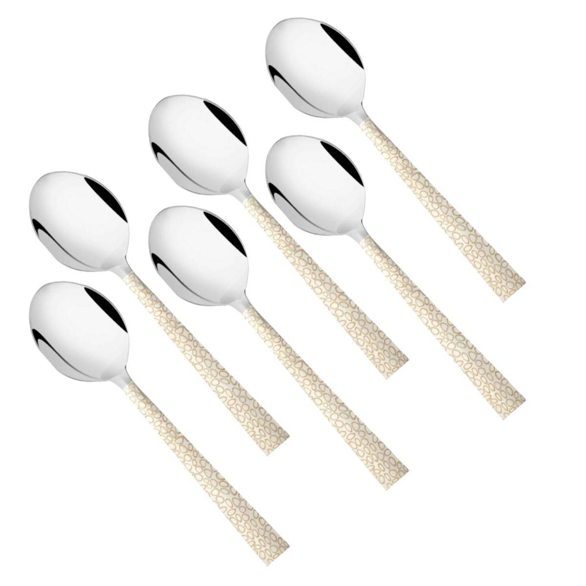 Free FNS Fns Montavo By Fns Pebble Unique Laser Design Stainless Steel Cutlery Teaspoon Pack Of 6 Spoons
