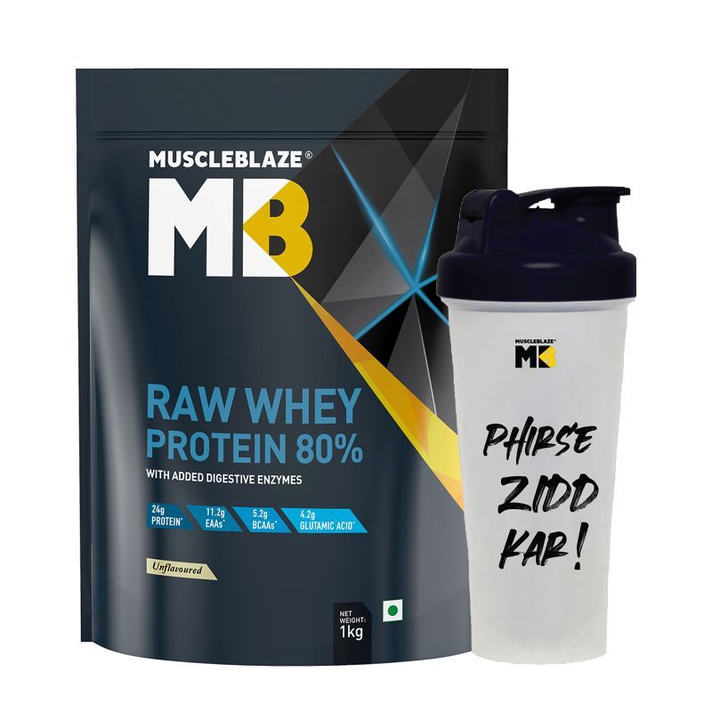 MuscleBlaze Raw Whey Protein Concentrate 80 With Digestive Enzymes