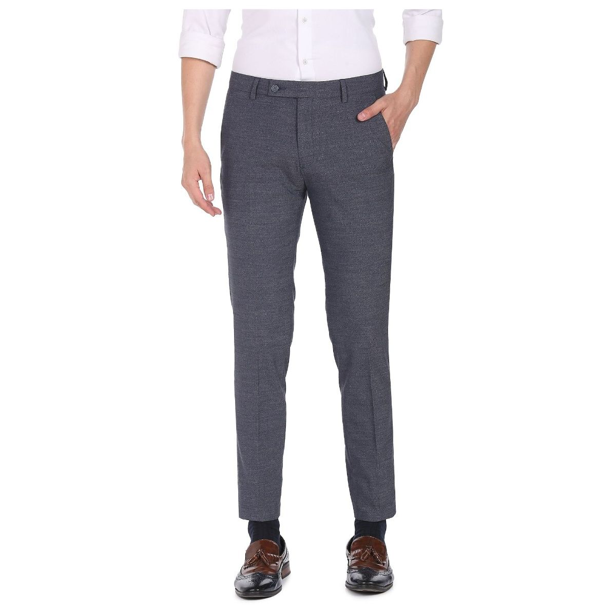 Buy Arrow Sport Beige Cotton Slim Fit Trousers for Mens Online @ Tata CLiQ