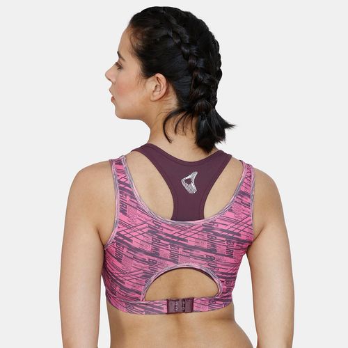Buy Zelocity Sports Bra With Removable Padding - Ibis Rose at Rs