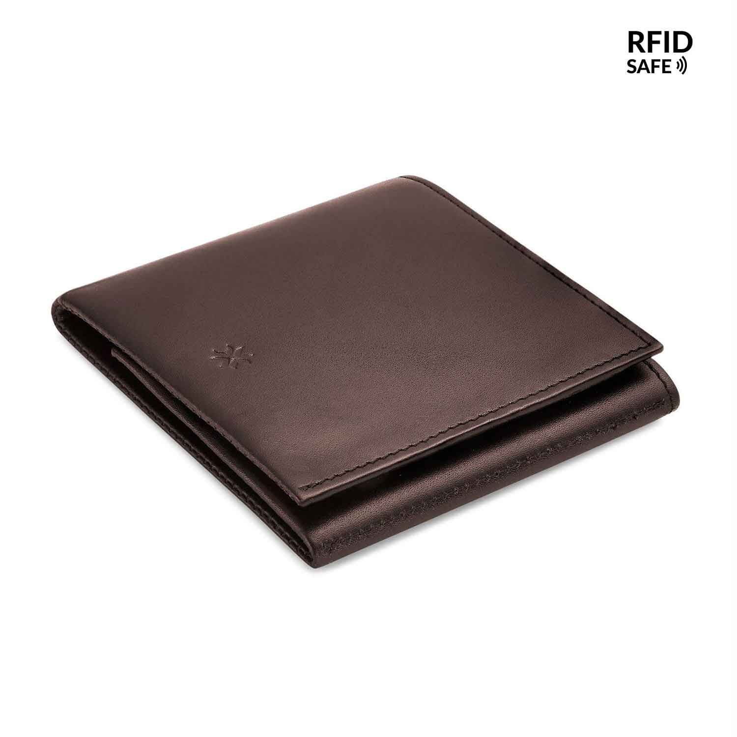Pennline Rfid Safe Slim Minimalistic Trifold Leather Wallet