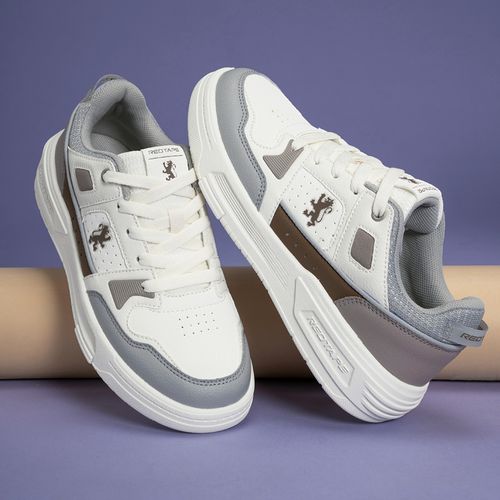 Red Tape Women Colorblocked White and Tan Lifestyle Sneakers (UK 4)