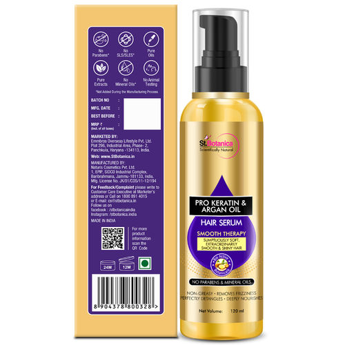  Pro Keratin & Argan Oil Smooth Therapy Hair Serum: Buy St. Botanica Pro Keratin & Argan Oil Smooth Therapy Hair Serum Online at Best  Price in India | Nykaa