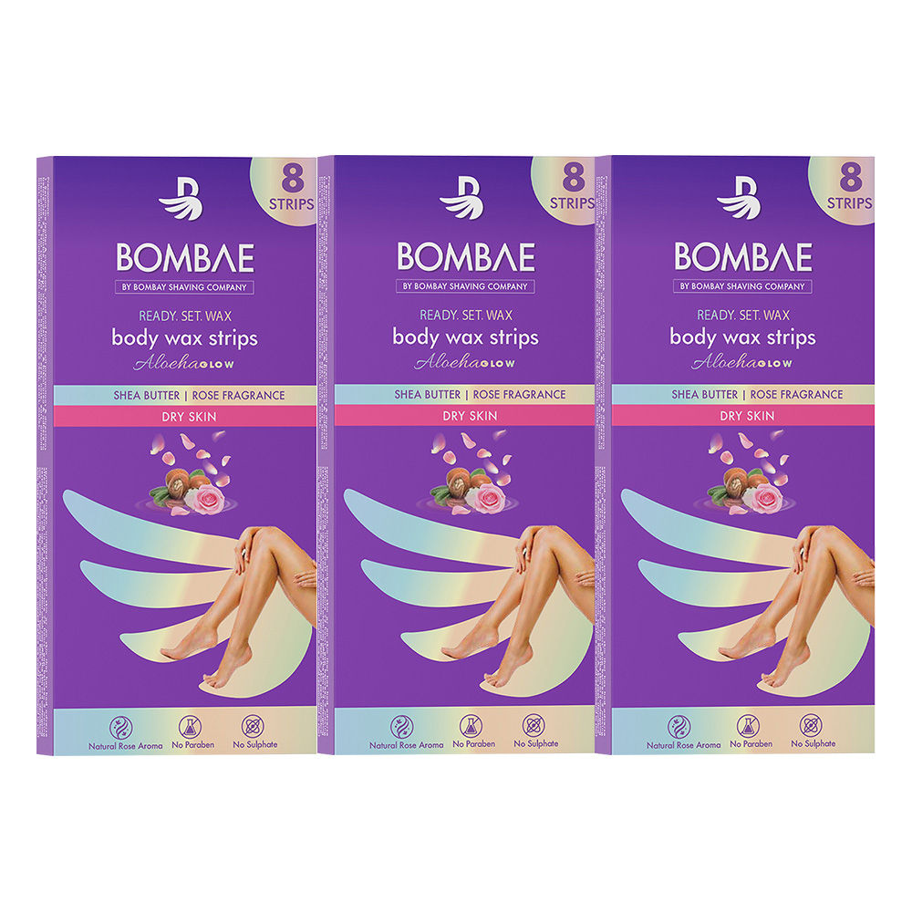 Buy Bombae Women Full Body Wax Strips for Dry Skin (Pack of 3) Online