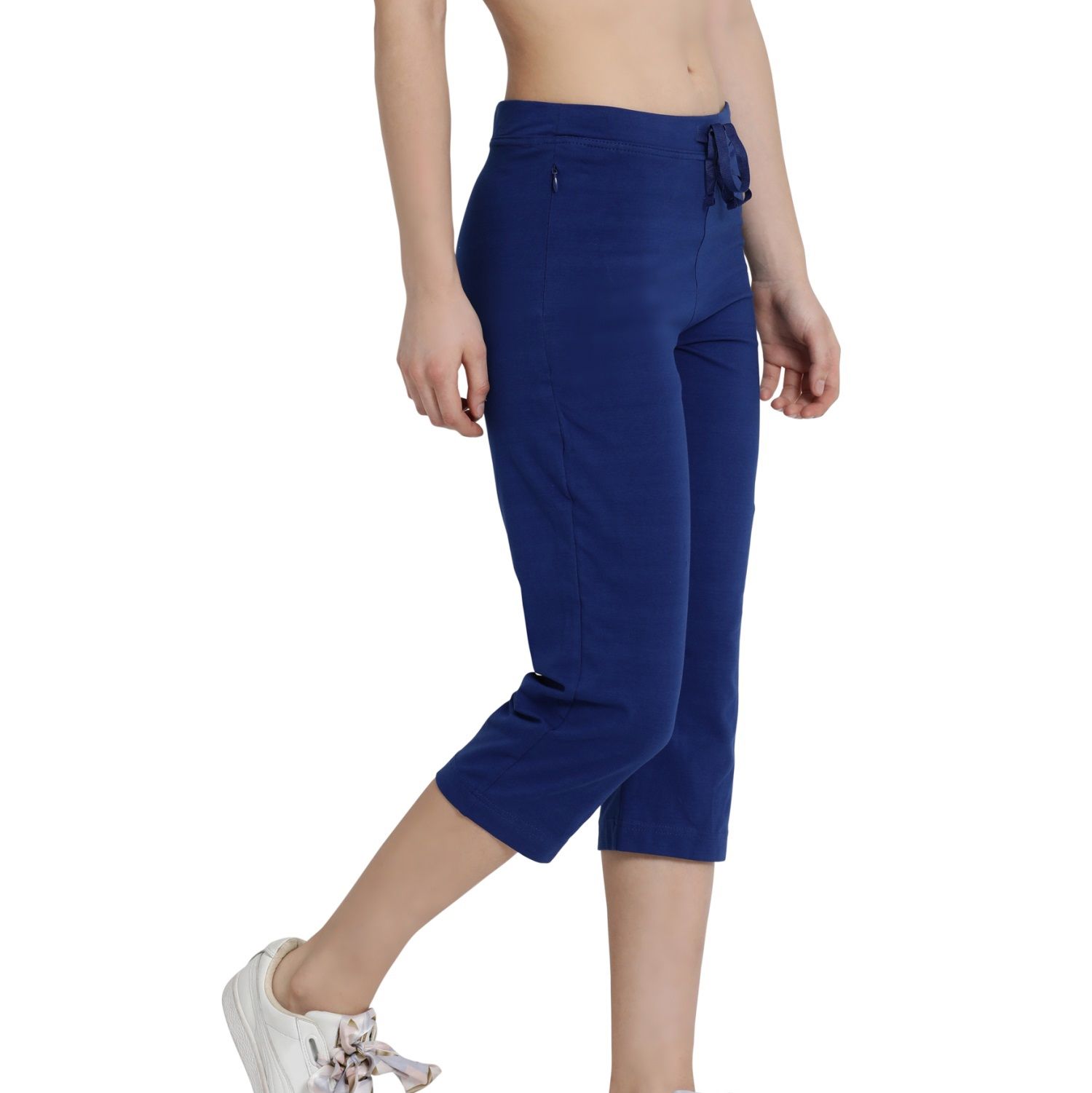 Buy Elleven Blue Regular Fit Capri Pants for Women Online  Tata CLiQ