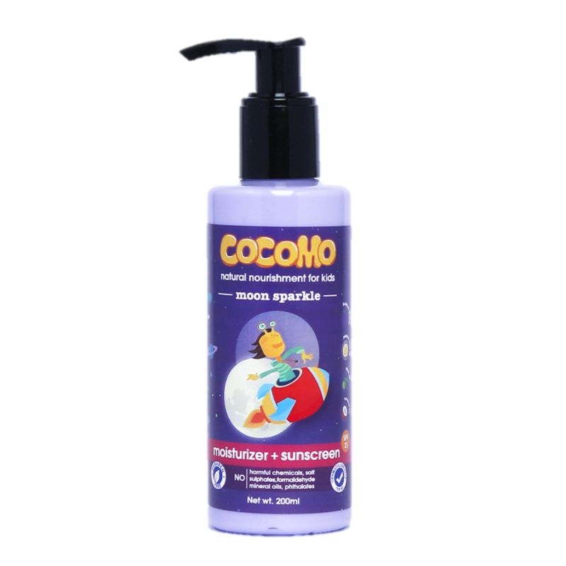 Cocomo Natural Kids Moisturizer+Sunscreen- Aloe Vera & Calendula- Spf 15 - Moon Sparkle (Age 4+)