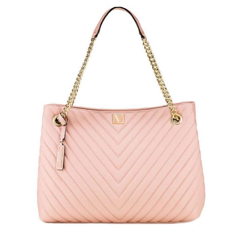 Michael Kors JetSet Medium FrontPocket Chain TopZip Tote PowderBlush P –  Gaby's Bags