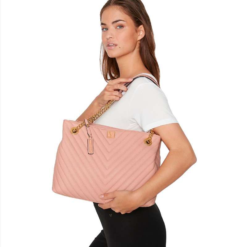 Amazon.com: Victoria's Secret Blush Colorblock Borsa Shopping Satchel Purse  (Blush Colorblock) : Clothing, Shoes & Jewelry