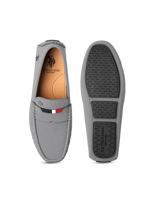 Buy U.S. POLO ASSN. Mens Galer Grey Loafers Online display picture 1