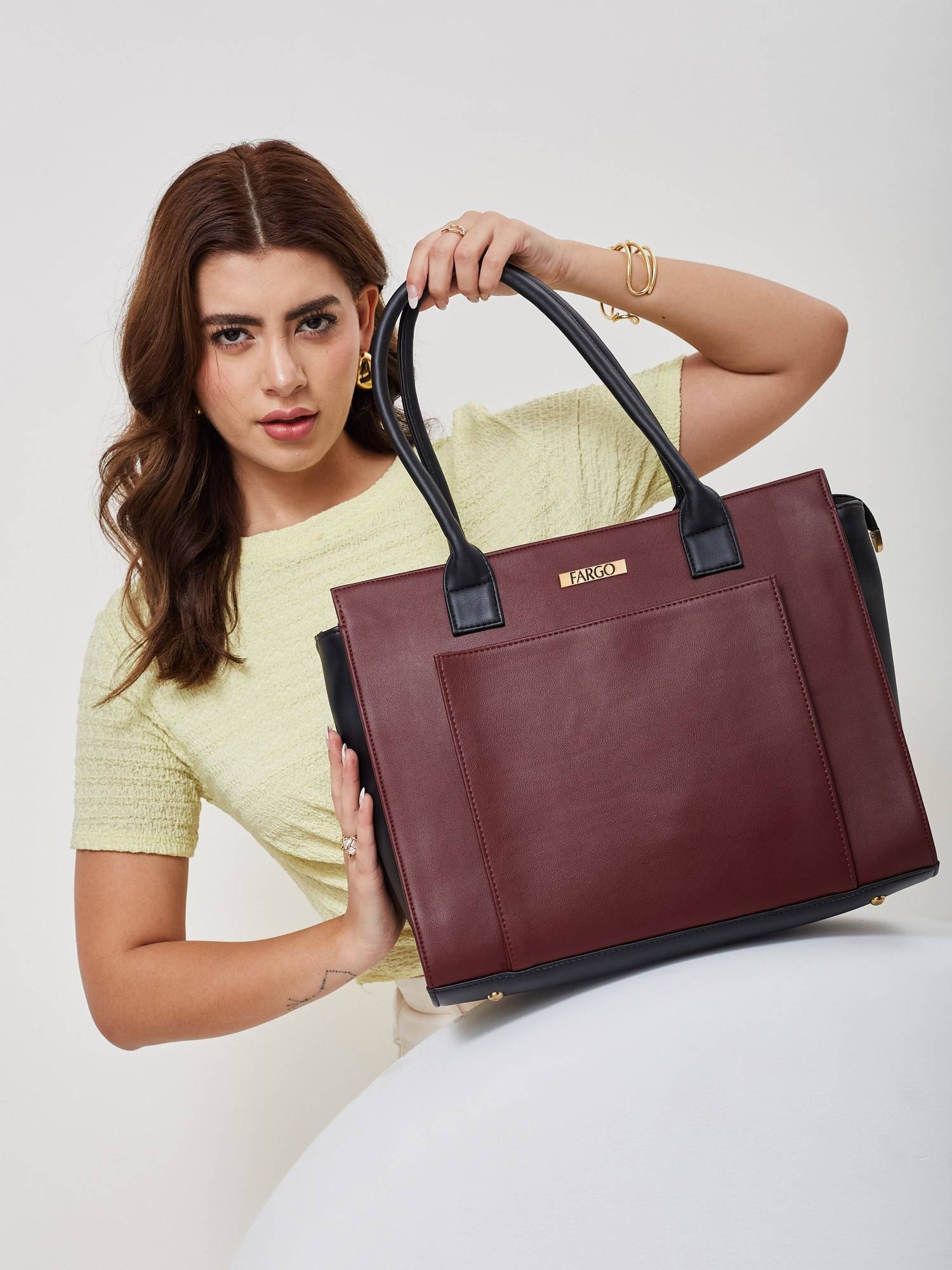 FARGO Amara Vegan Maroon Tote Bag for Women