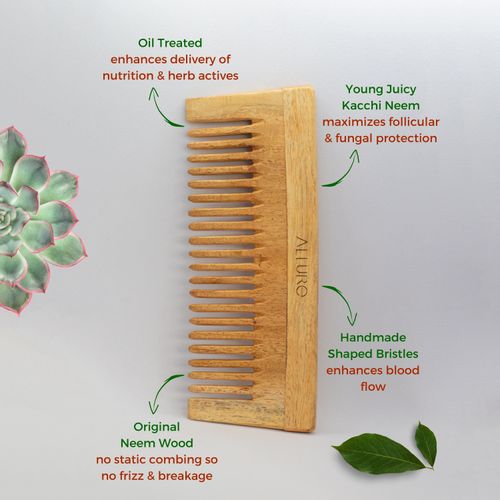 Buy Allure Neem Wood Shampoo Hair Comb - CS 01 Online
