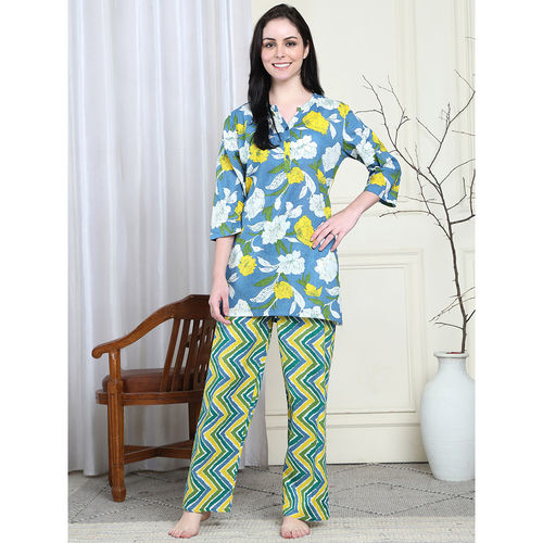 Buy Kanvin Blue Women's Top with Pyjama (Set of 2) Online