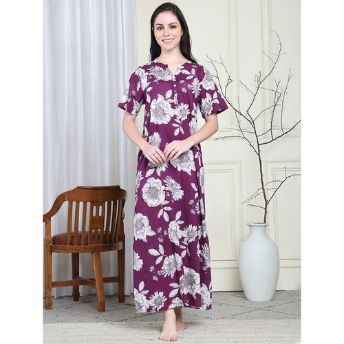 Buy Kanvin Purple Women's Long Nighty Online