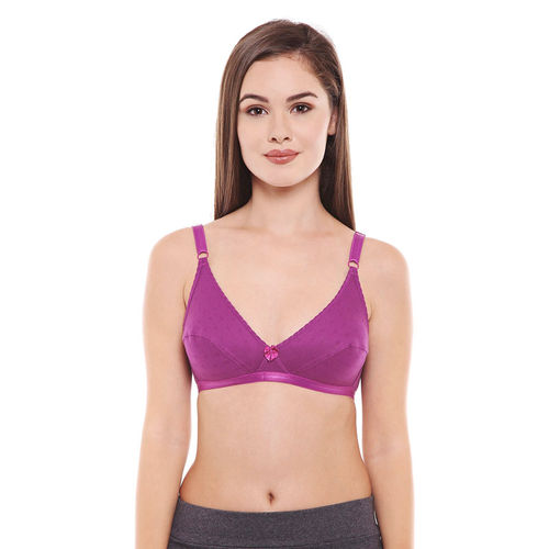 Buy BODYCARE Women's Cotton Solid Color Full Coverage Bra Pack of 4 -  Multi-Color Online