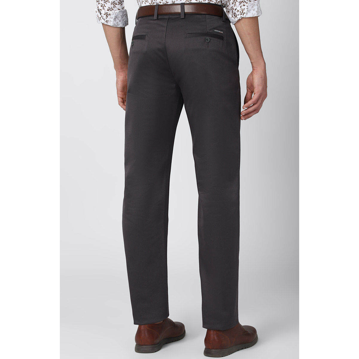 Peter England Casual Trousers  Buy Peter England Men Beige Solid Super  Slim Fit Casual Trousers Online  Nykaa Fashion