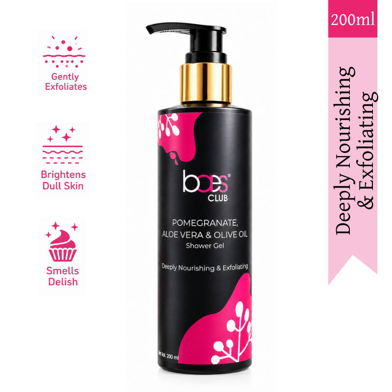 Baes Club Exfoliating Shower Gel With Pomegranate, Olive Oil & Glycolic Acid, Soap Free Unisex