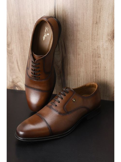 Buy Louis Philippe Men Brown Leather Lace Up Oxford Shoes Online