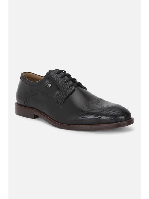 Louis Philippe Men Black Leather Lace Up Shoes