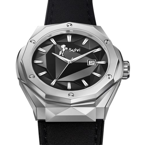 Sylvi Men Imperial Premium Crystal Cut Dial Watches Silver
