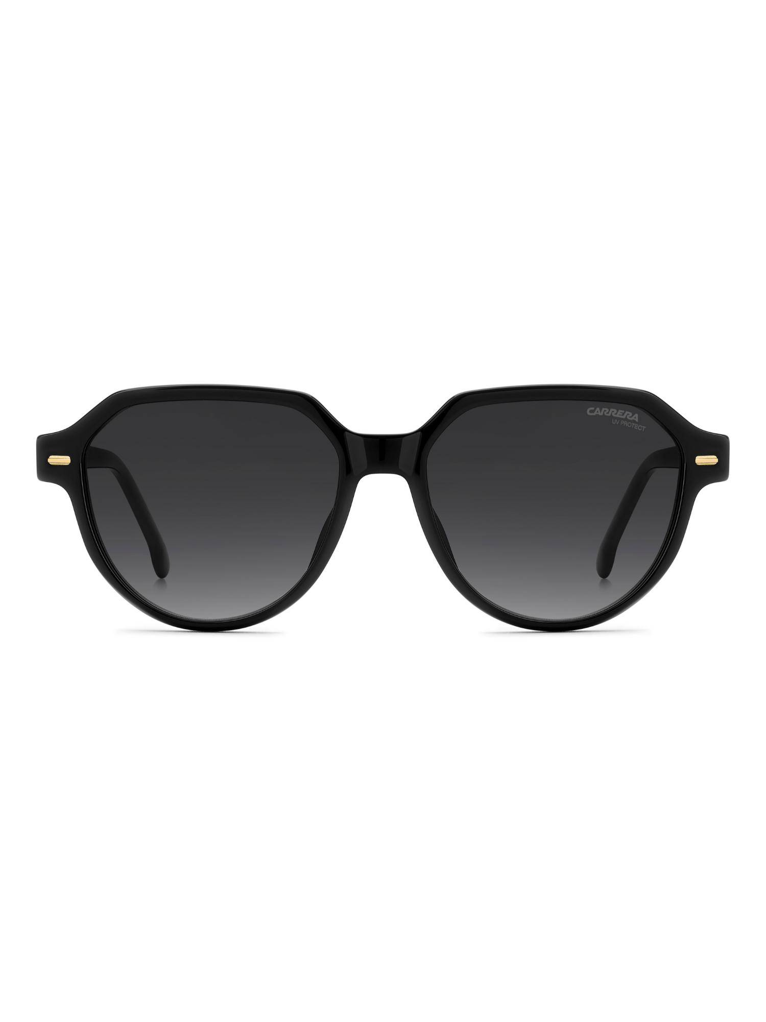 CARRERA Grey Lens Round Black Full-Rim UV Protection Sunglasses (53)